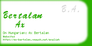 bertalan ax business card